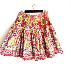 Jones Wear Jeans Floral Paisley Print Mini Skirt